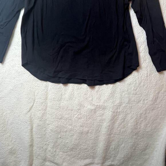 Athleta Top Crew Neck Long Sleeve Shirt Black Activewear 2X - Picture 2 of 9